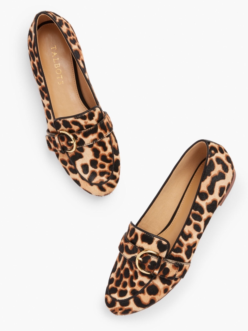 Talbots Ryan Buckle Calf Hair Loafers Size 10.5 | Animal Print Loafers